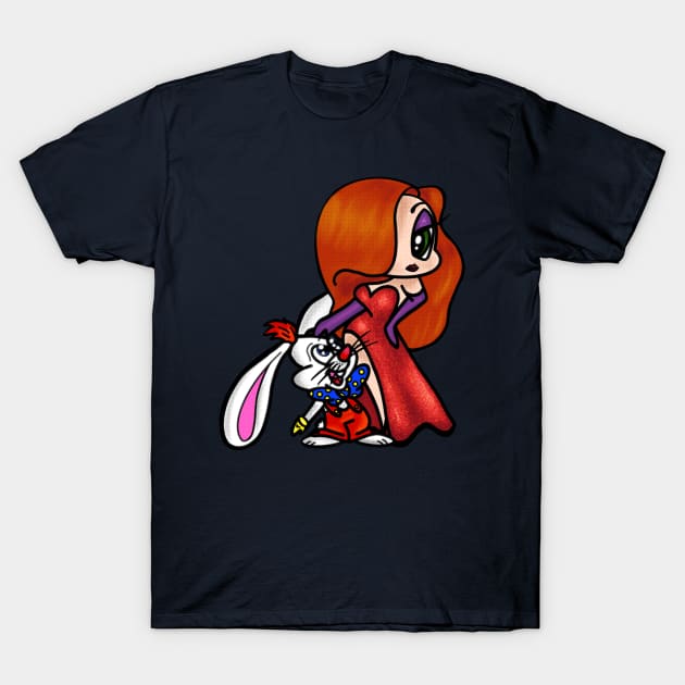 Roger and Jessica Rabbit T-Shirt by Shoryotombo